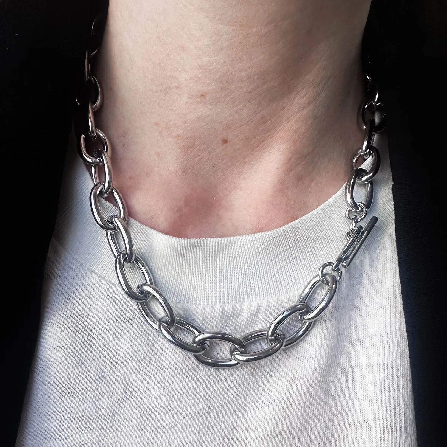 Silver Round Chain Necklace Bracelet Set sold by Folklore Shop product image thumbnail 4
