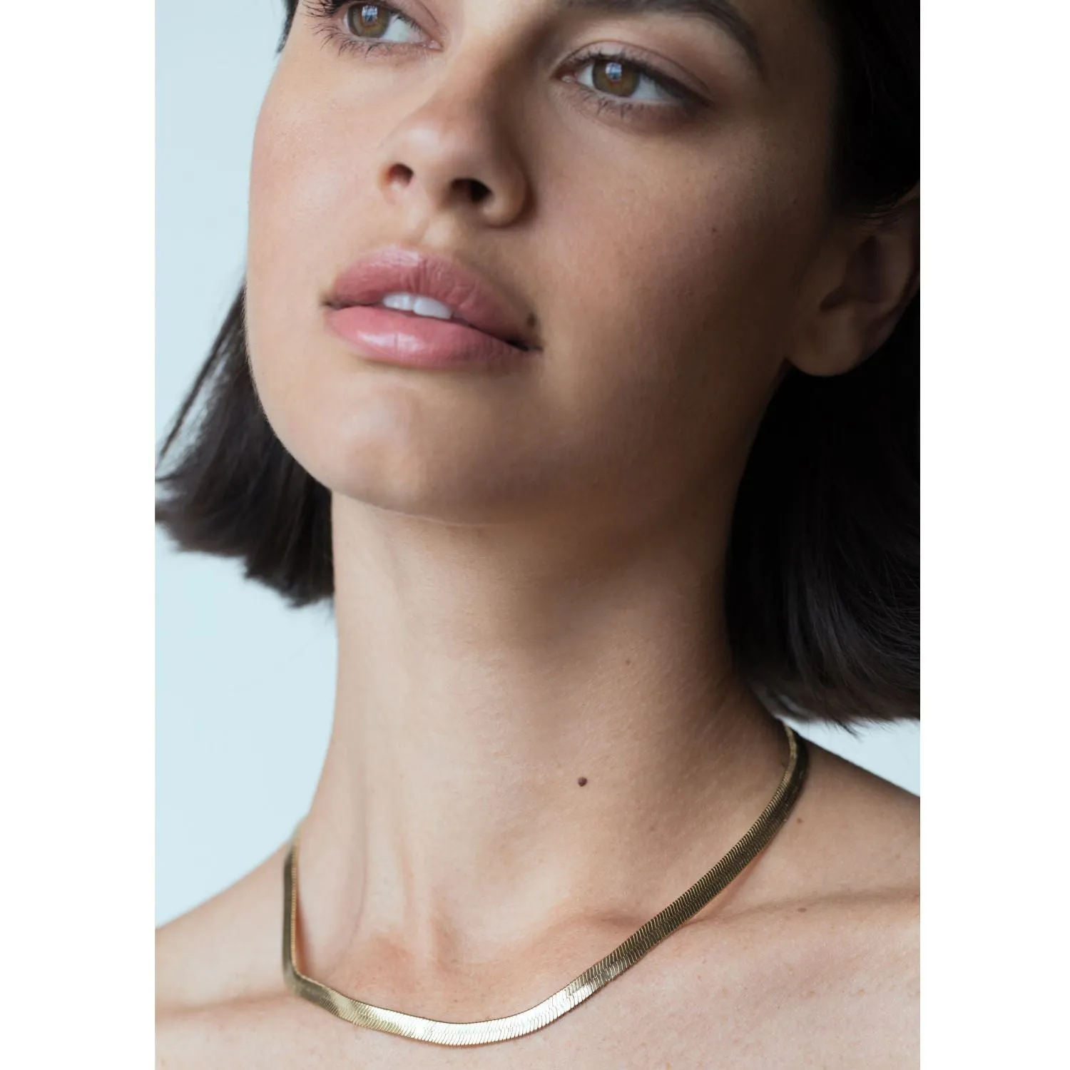 Gold Herringbone Chain Necklace sold by Folklore Shop product image thumbnail 3