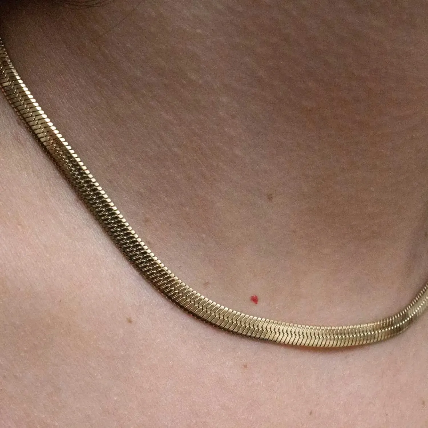 Gold Herringbone Chain Necklace sold by Folklore Shop product image thumbnail 2
