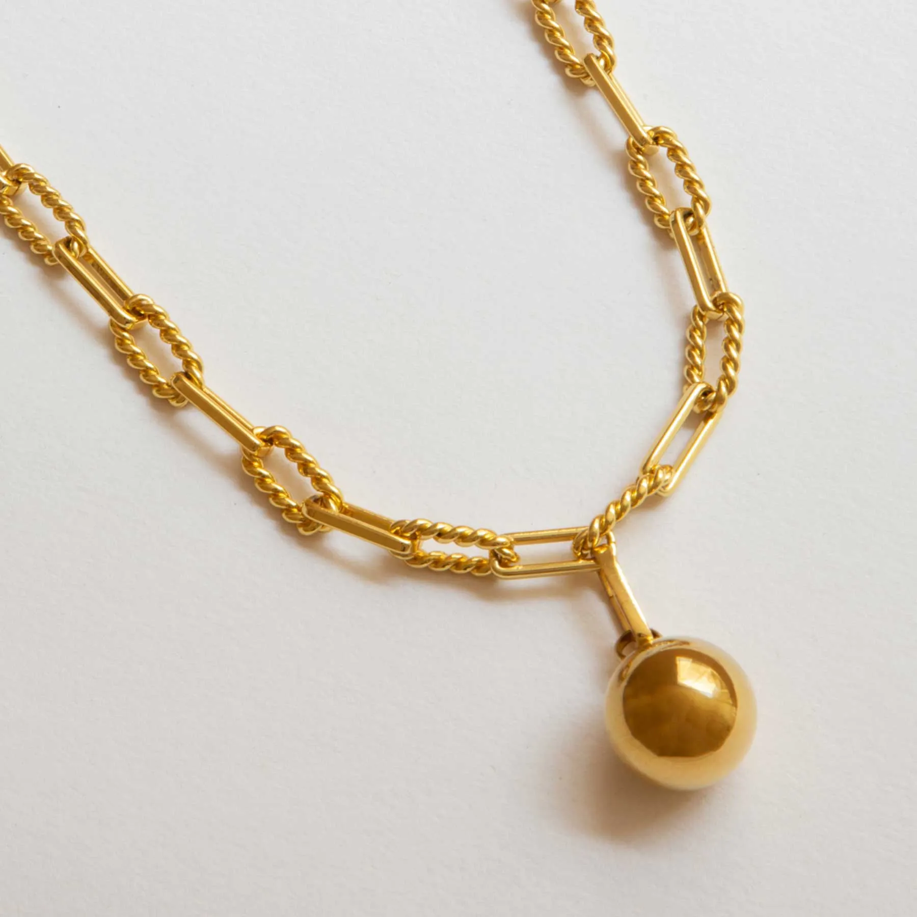 Gold Ball Pendant Necklace sold by Folklore Shop product image thumbnail 4