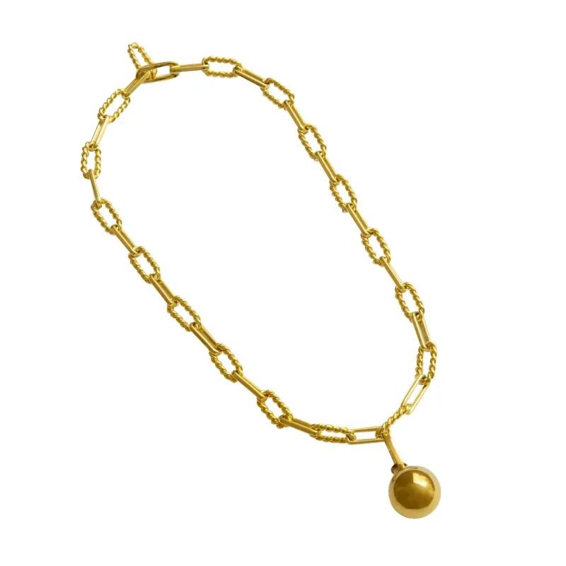 Gold Ball Pendant Necklace made by Folklore Shop