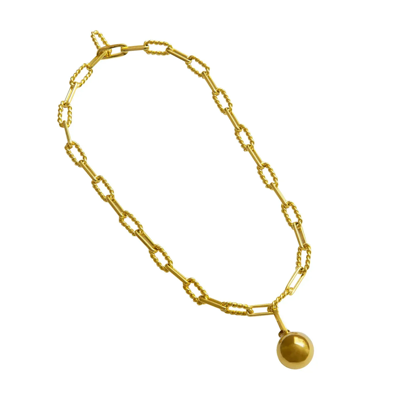 Gold Ball Pendant Necklace sold by Folklore Shop
