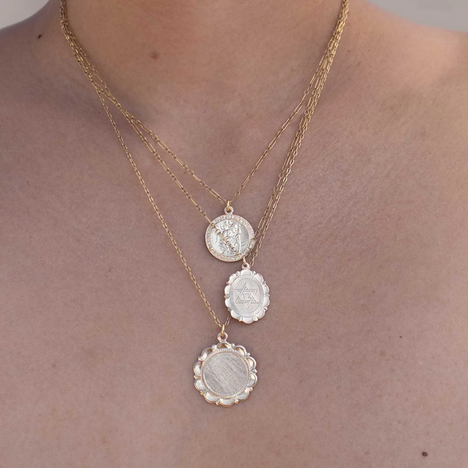 Star Of David Gold Charm Necklace sold by Folklore Shop product image thumbnail 3