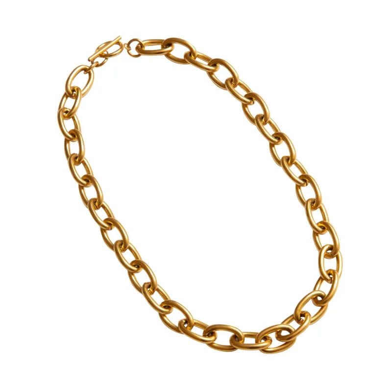 Chunky Round Chain Gold Necklace sold by Folklore Shop