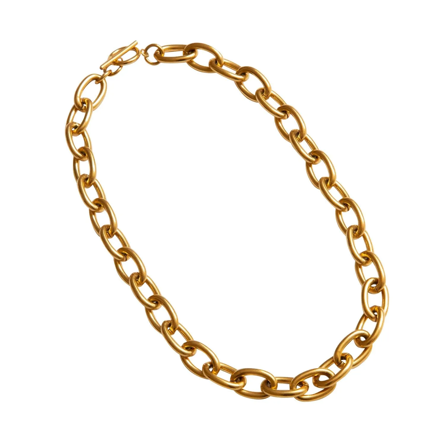 Chunky Round Chain Gold Necklace sold by Folklore Shop