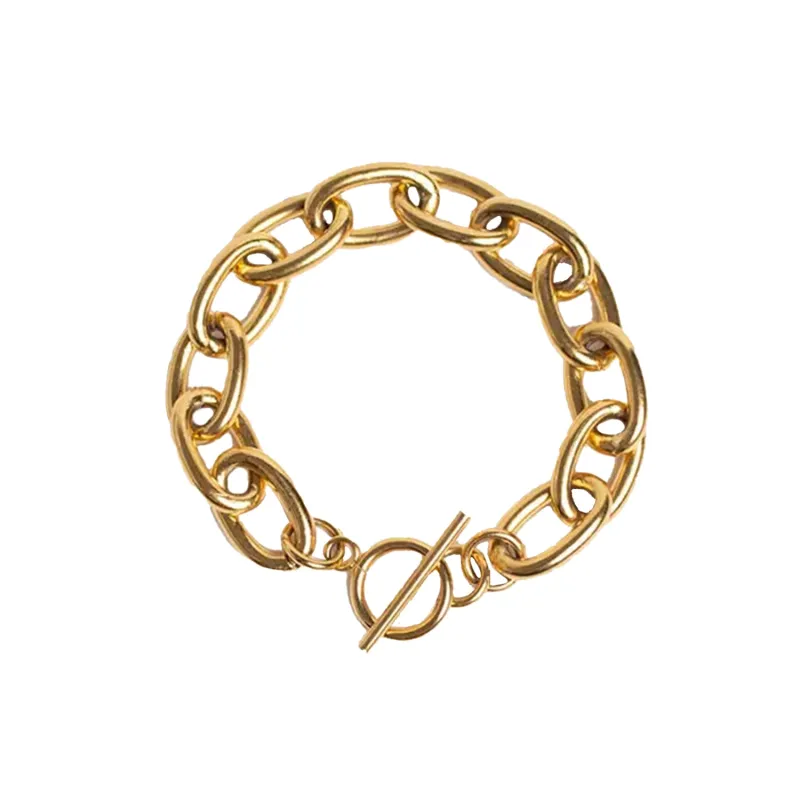 Chunky Round Gold Chain Bracelet sold by Folklore Shop