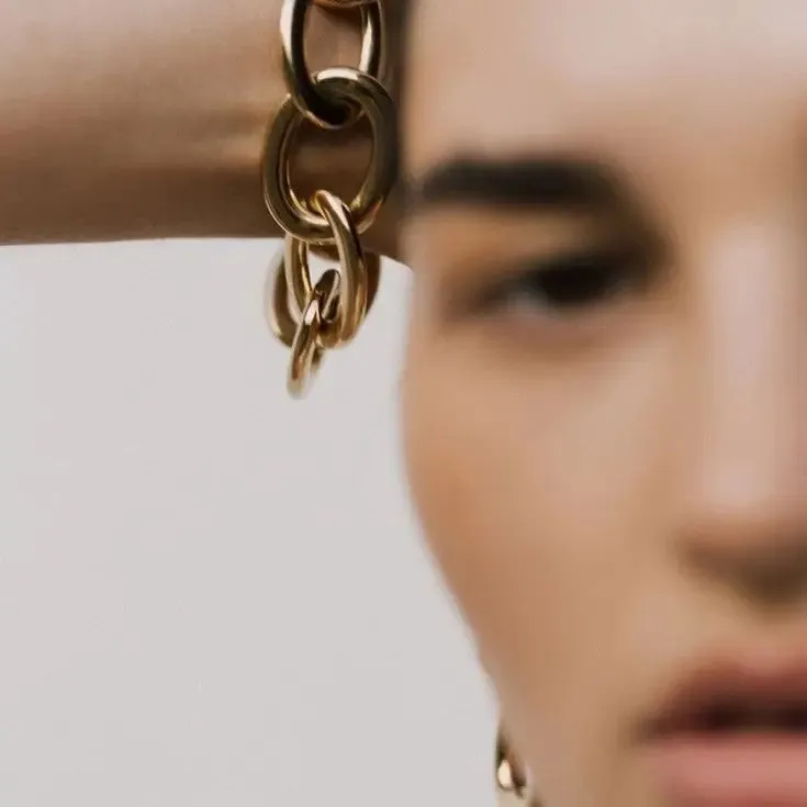 Chunky Round Gold Chain Bracelet sold by Folklore Shop product image thumbnail 3