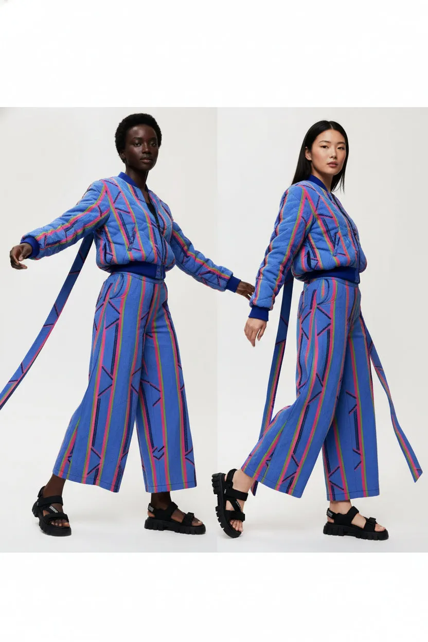 KEYS, Denim-Style Wide-Leg Trousers sold by Folklore Shop product image thumbnail 5