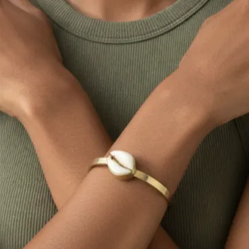 Mombasa Brass Cowrie Shell Bangle sold by Folklore Shop product image thumbnail 2