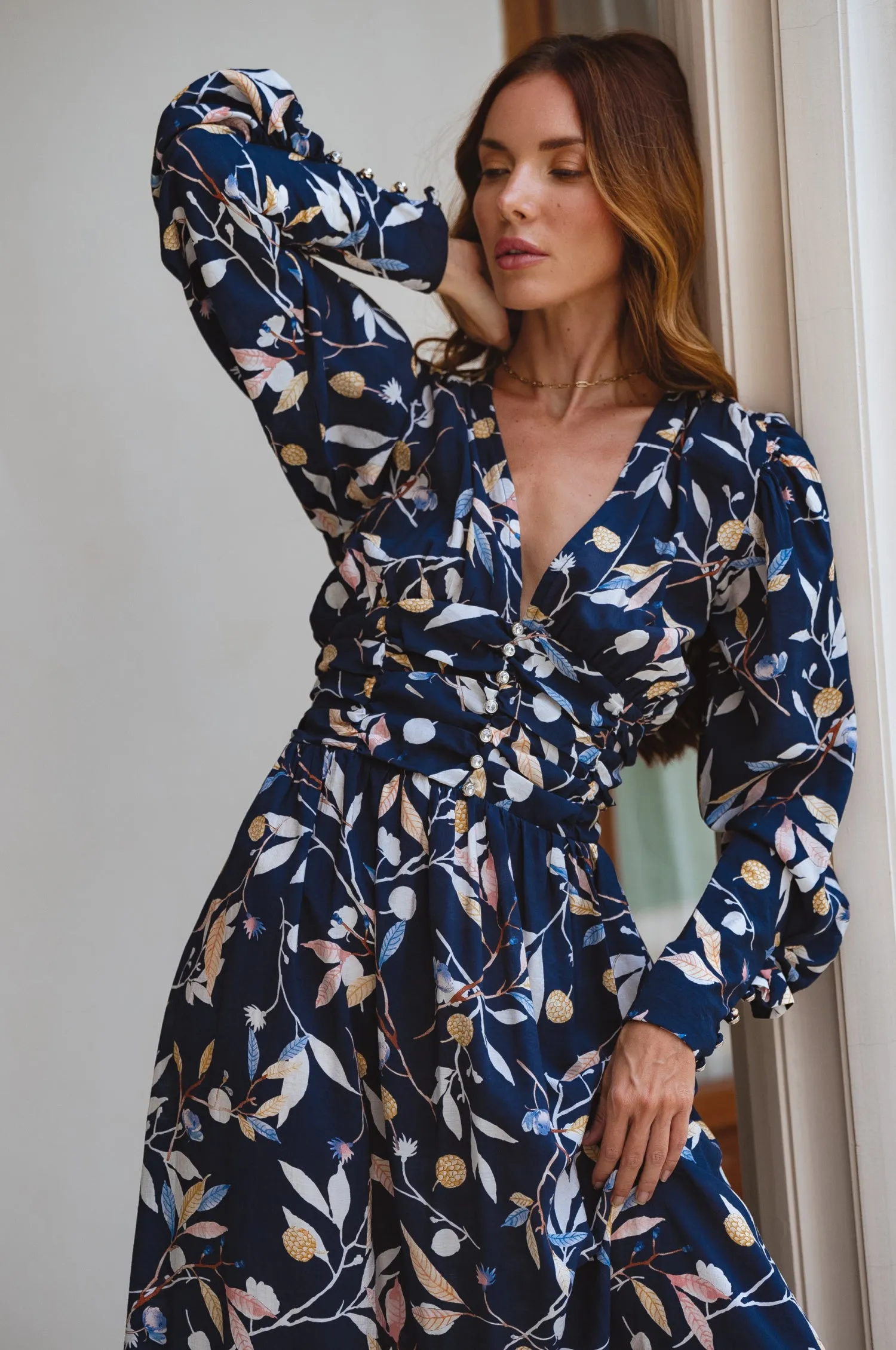 Elise Long Sleeve Maxi Dress - Majorelle sold by Folklore Shop product image thumbnail 2