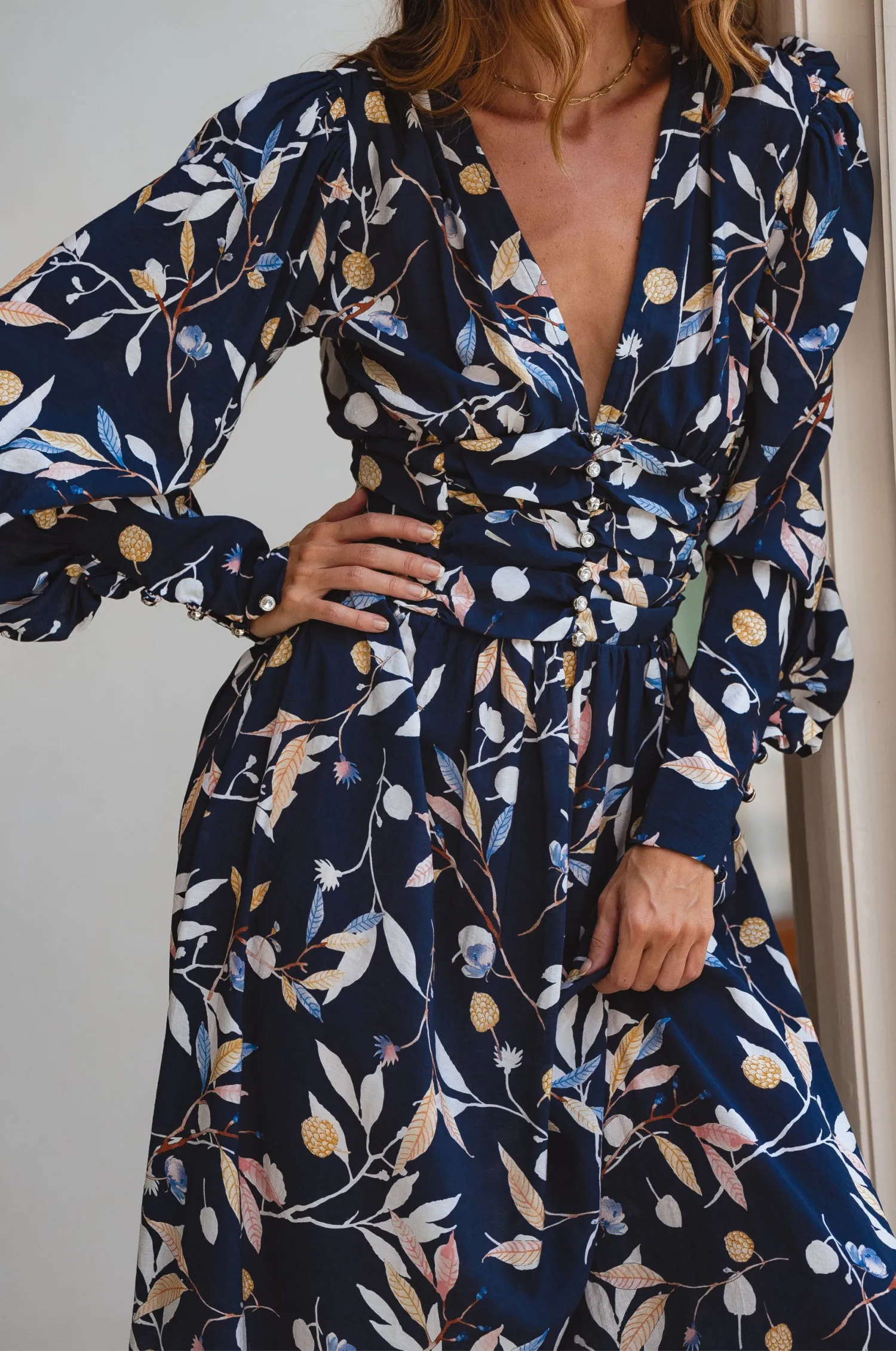 Elise Long Sleeve Maxi Dress - Majorelle sold by Folklore Shop product image thumbnail 3