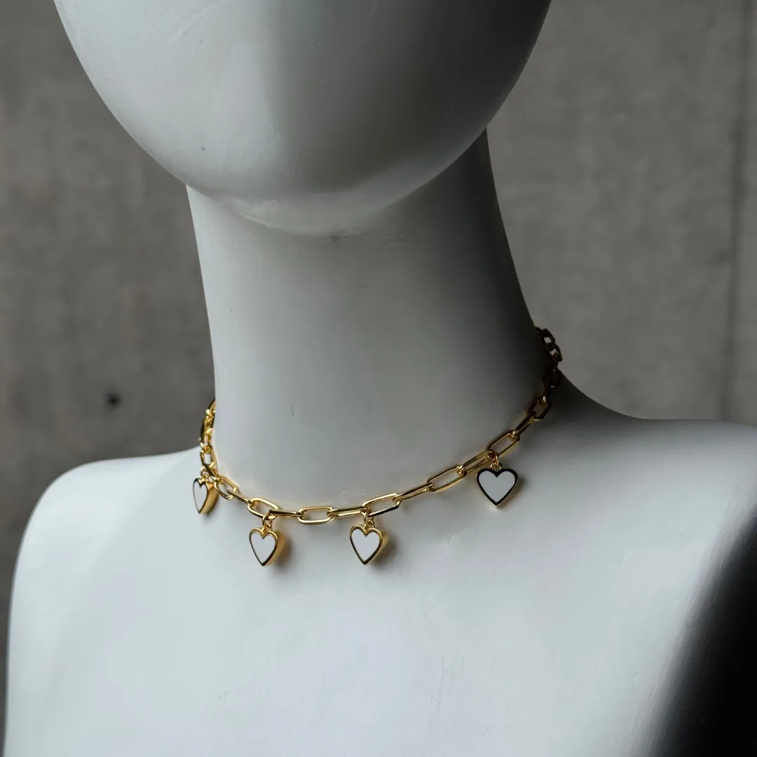 Heart Charm Choker White sold by Folklore Shop product image thumbnail 3