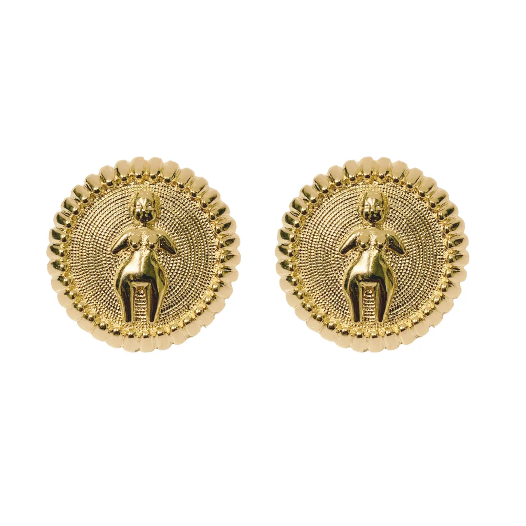Venus coin Studs sold by Folklore Shop