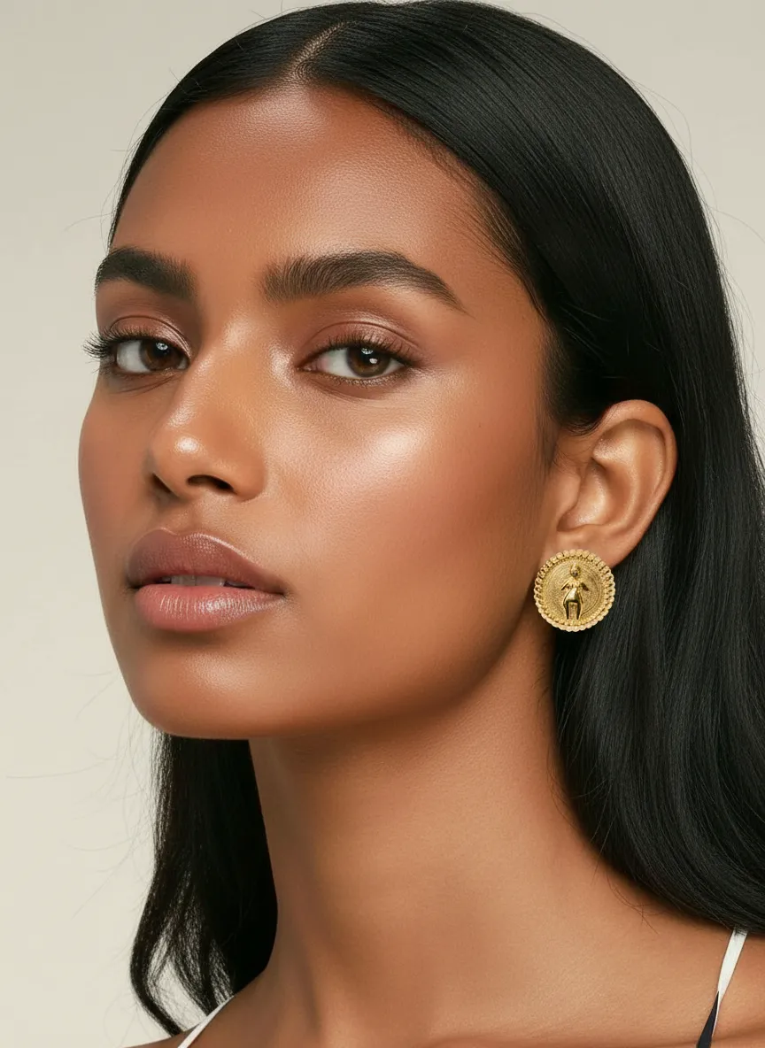 Venus coin Studs sold by Folklore Shop product image thumbnail 3