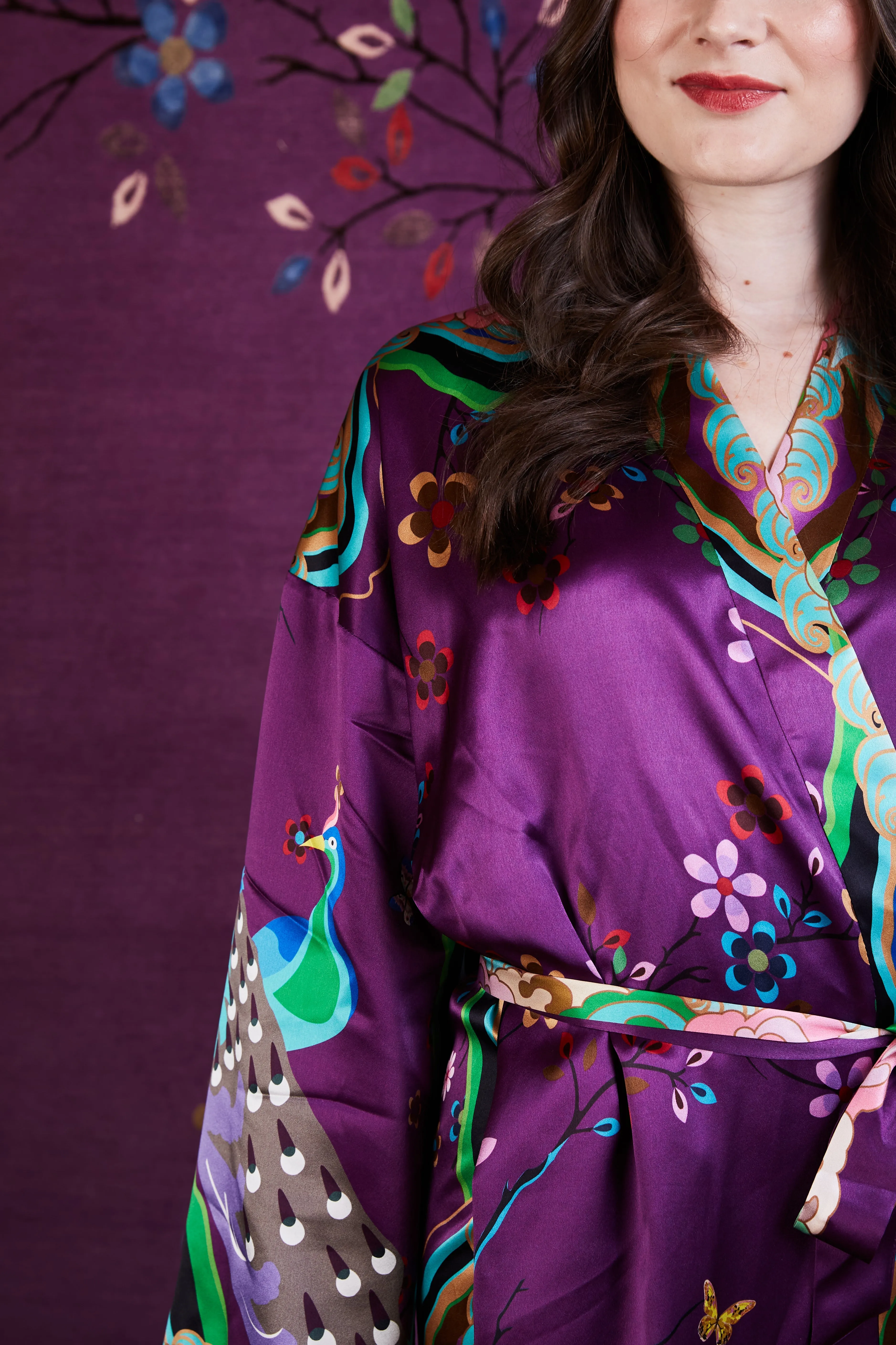 Wendy Morrison X Skylence Kujaku Peacock Silk Kimono sold by Folklore Shop product image thumbnail 5