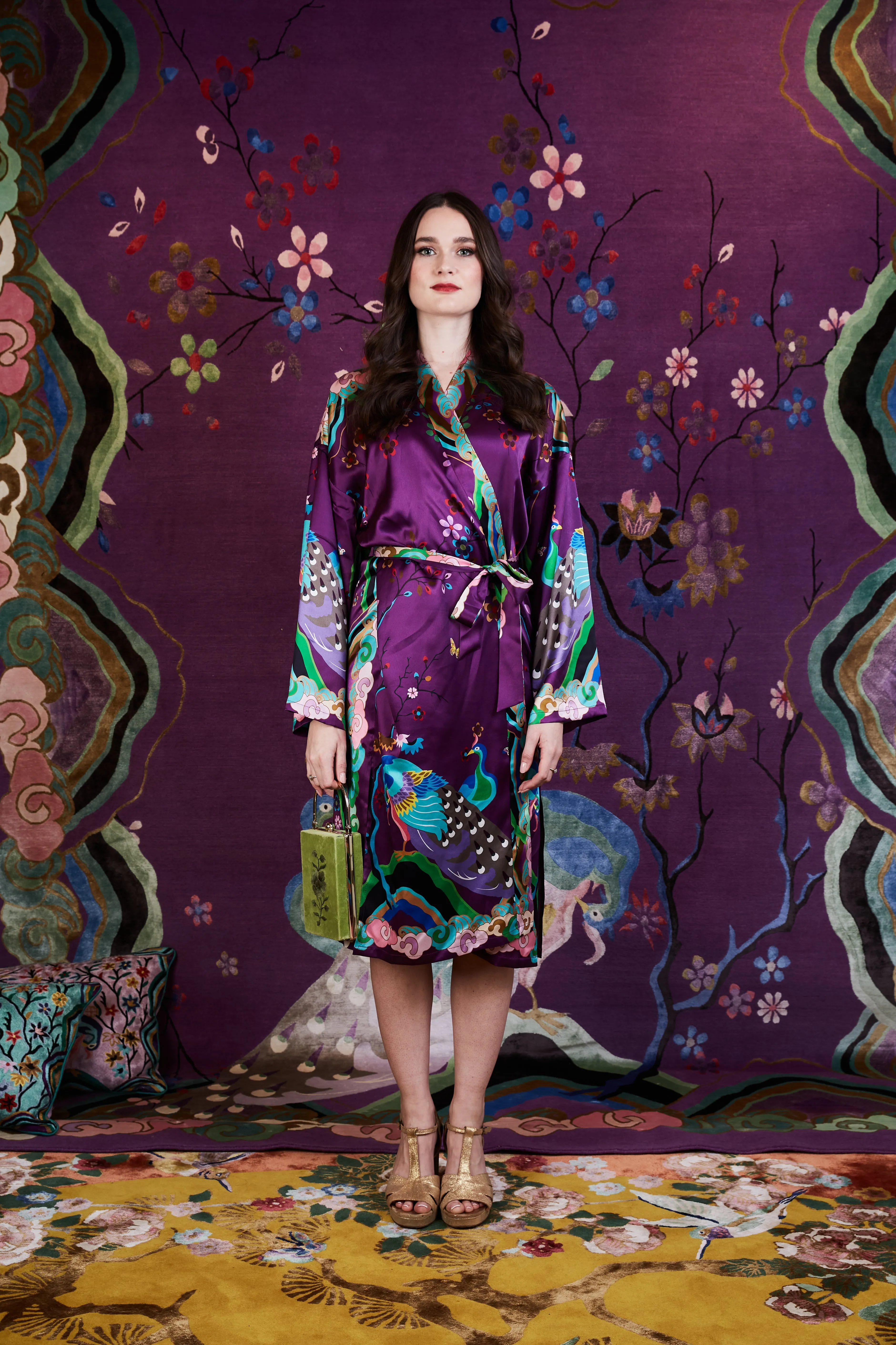 Wendy Morrison X Skylence Kujaku Peacock Silk Kimono sold by Folklore Shop product image thumbnail 2