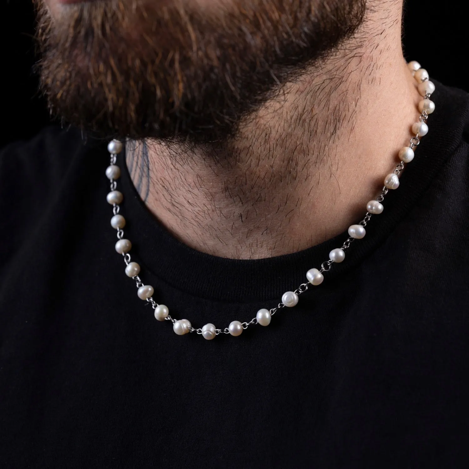 White Pearl Linked Necklace sold by Folklore Shop product image thumbnail 4