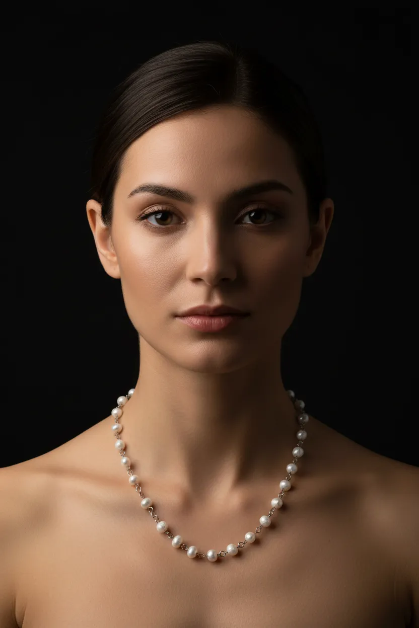 White Pearl Linked Necklace sold by Folklore Shop product image thumbnail 2