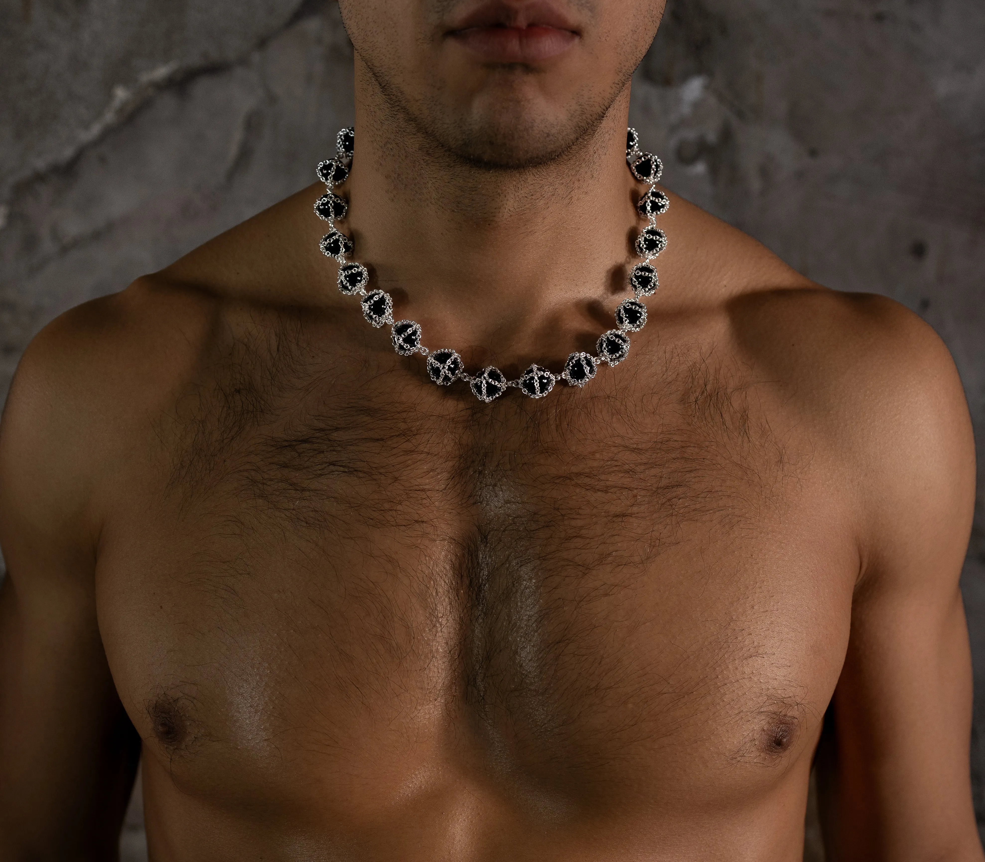 Caged Onyx Silver Necklace sold by Folklore Shop product image thumbnail 4