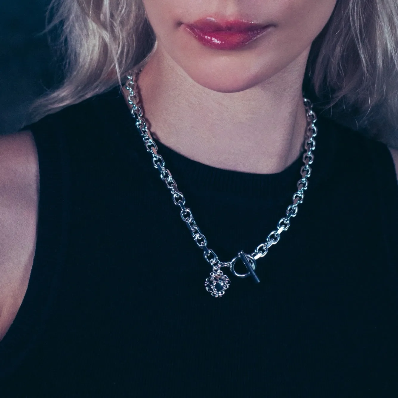 Sculpted Caged Sphere Chain Necklace sold by Folklore Shop product image thumbnail 4