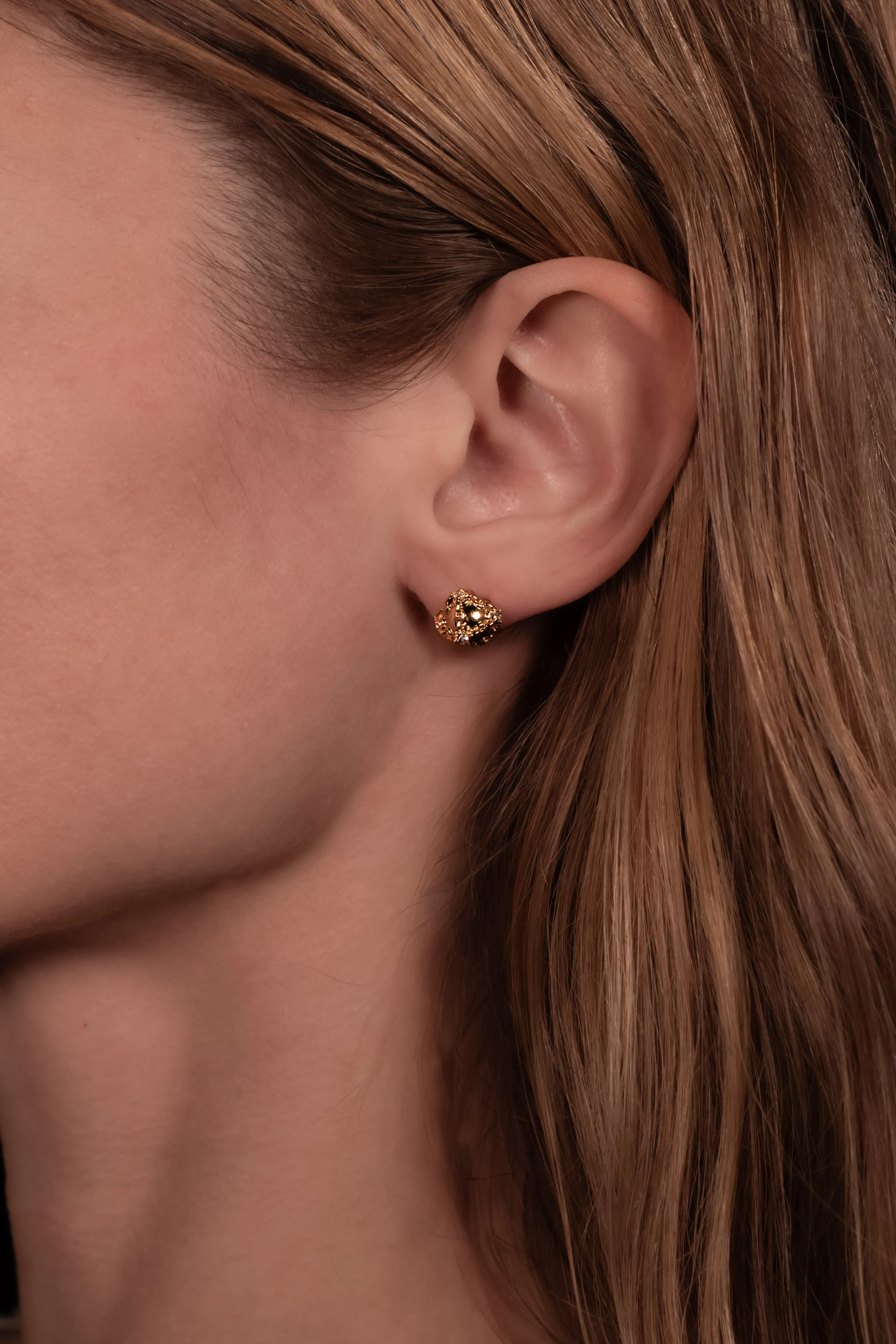 Caged Orb Mini Stud 10mm sold by Folklore Shop product image thumbnail 4