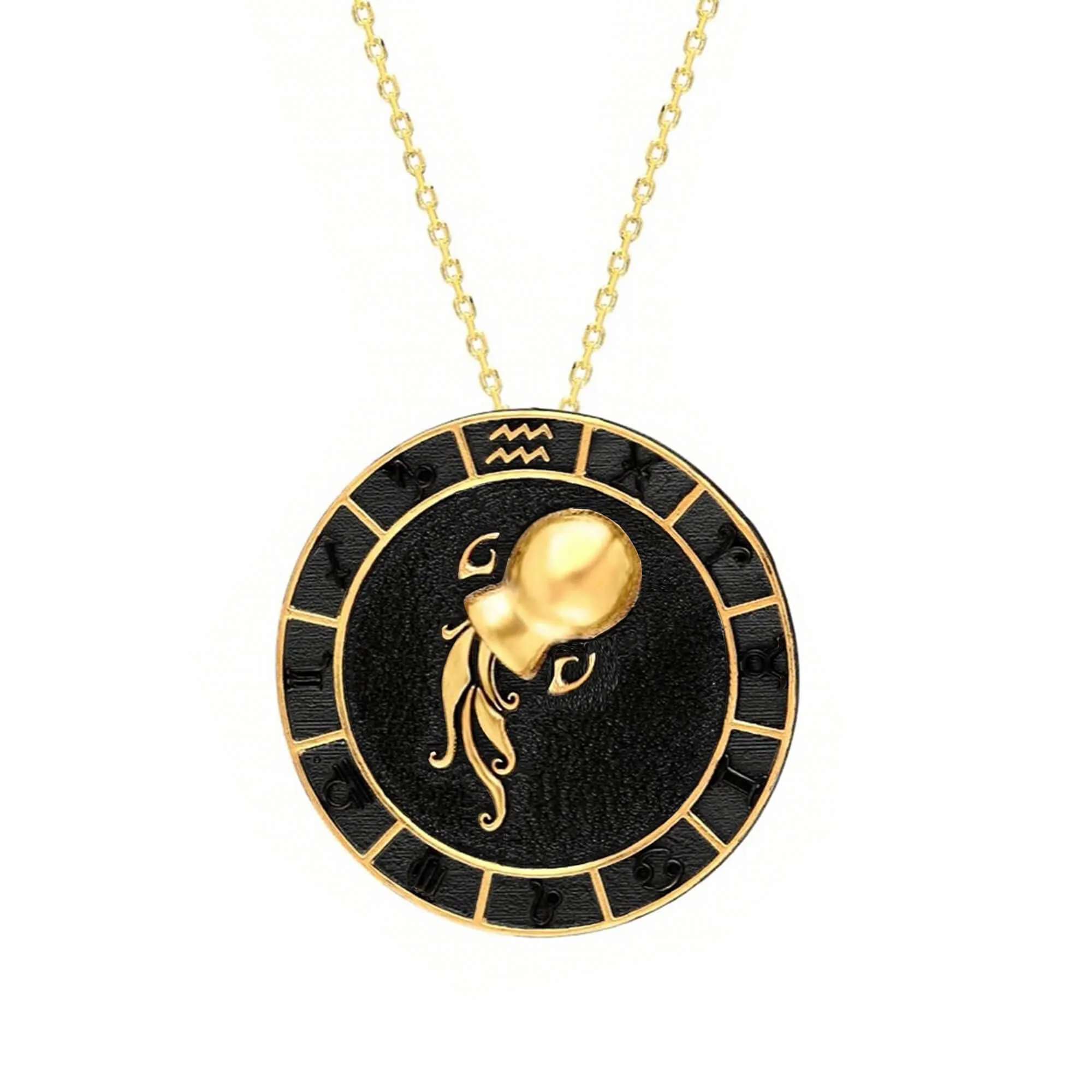 Aquarius Zodiac Necklace sold by Folklore Shop