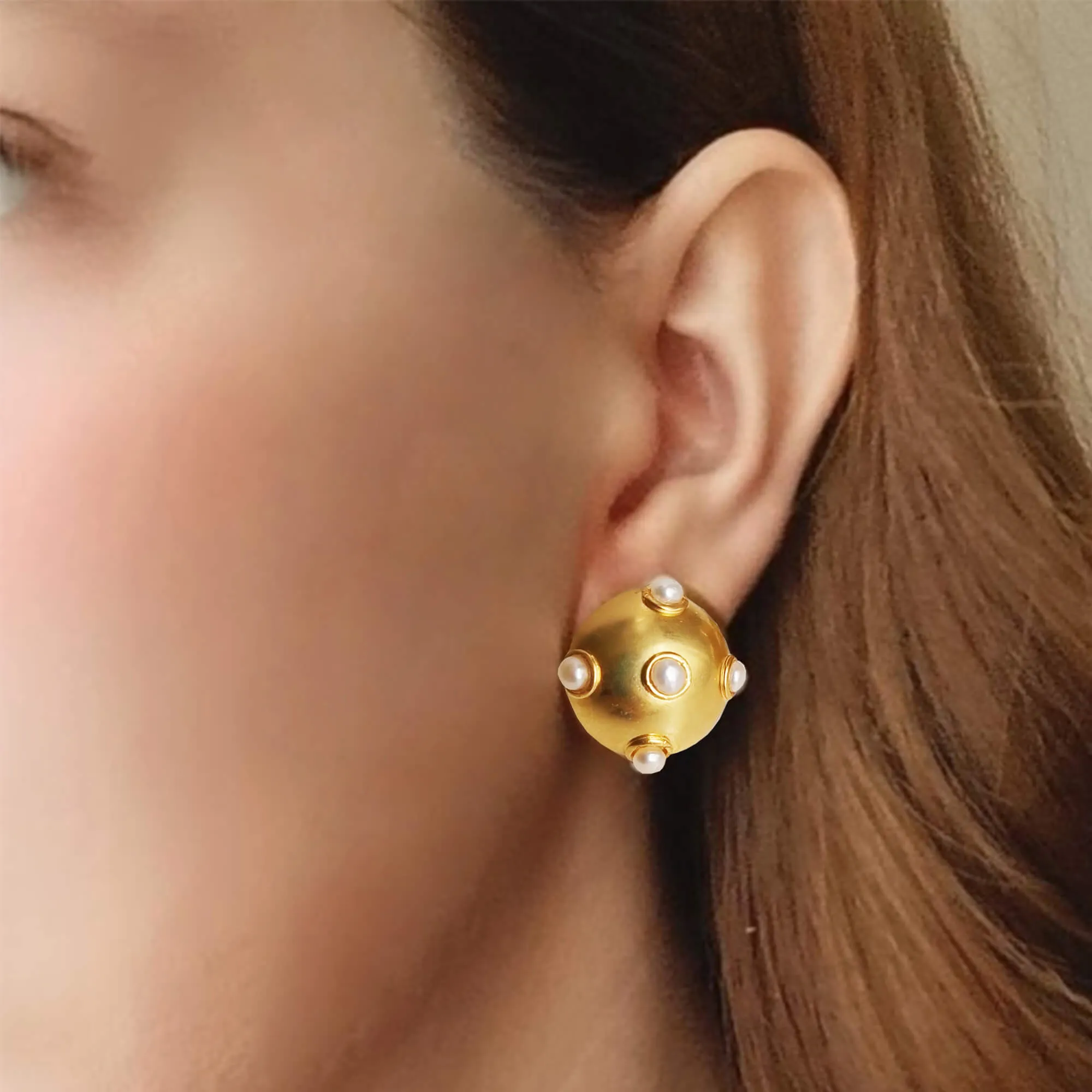 Pearl Ball Earrings sold by Folklore Shop product image thumbnail 2