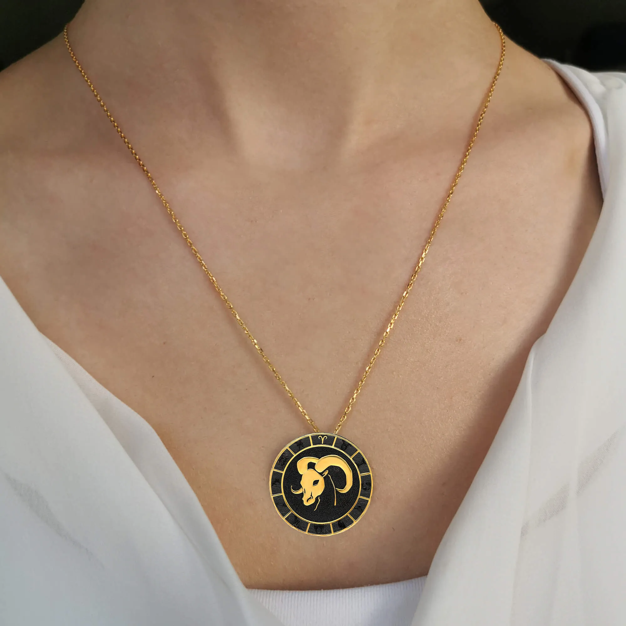 Aries Zodiac Necklace sold by Folklore Shop product image thumbnail 2