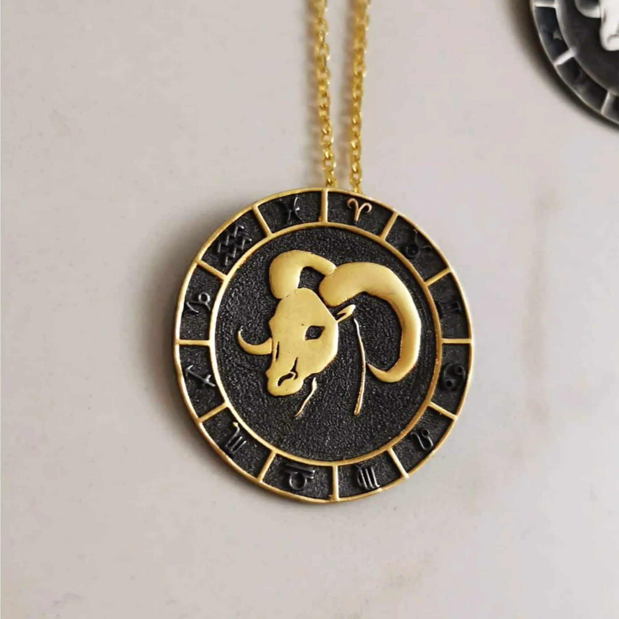 Aries Zodiac Necklace sold by Folklore Shop product image thumbnail 3