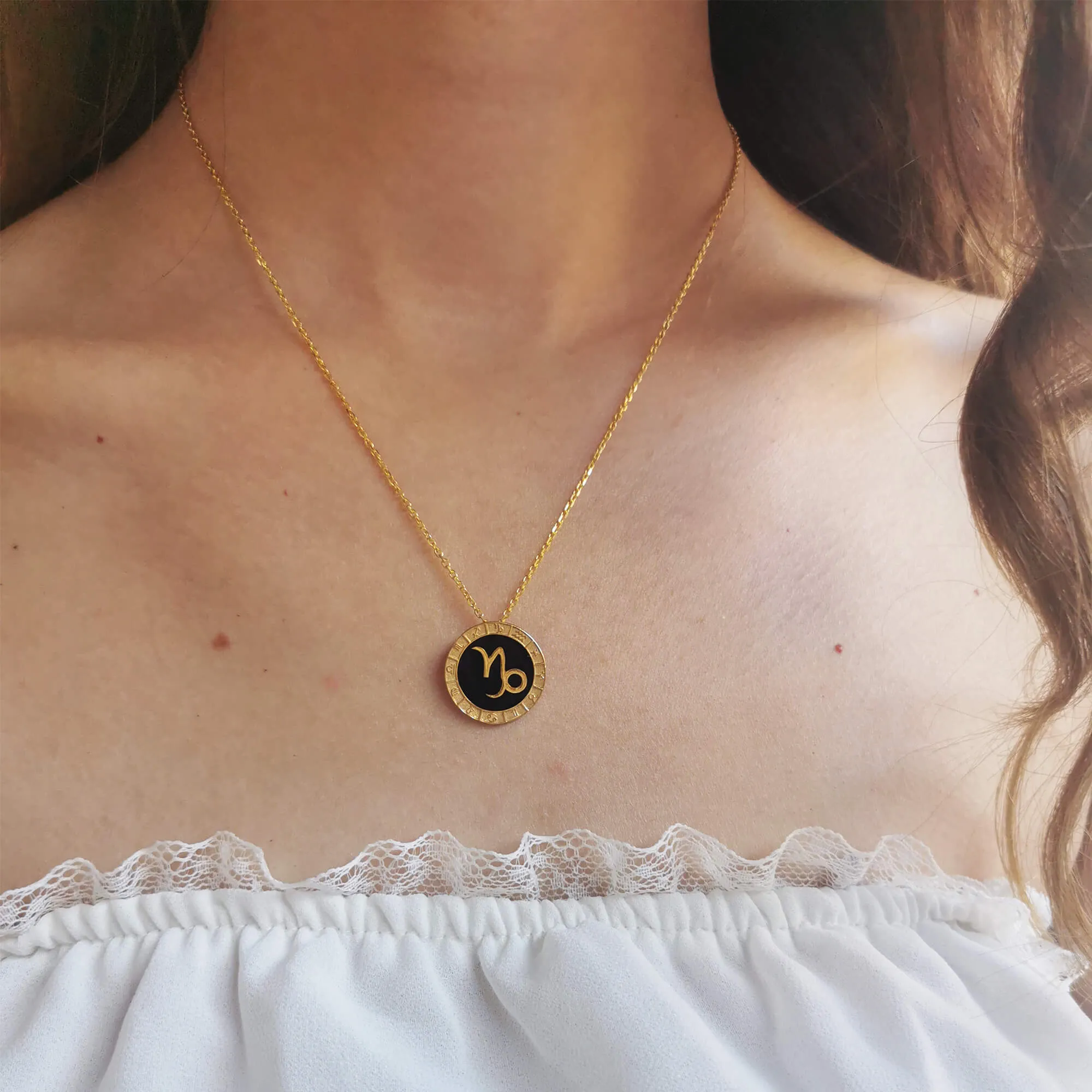 Capricorn Horoscope Necklace sold by Folklore Shop product image thumbnail 2