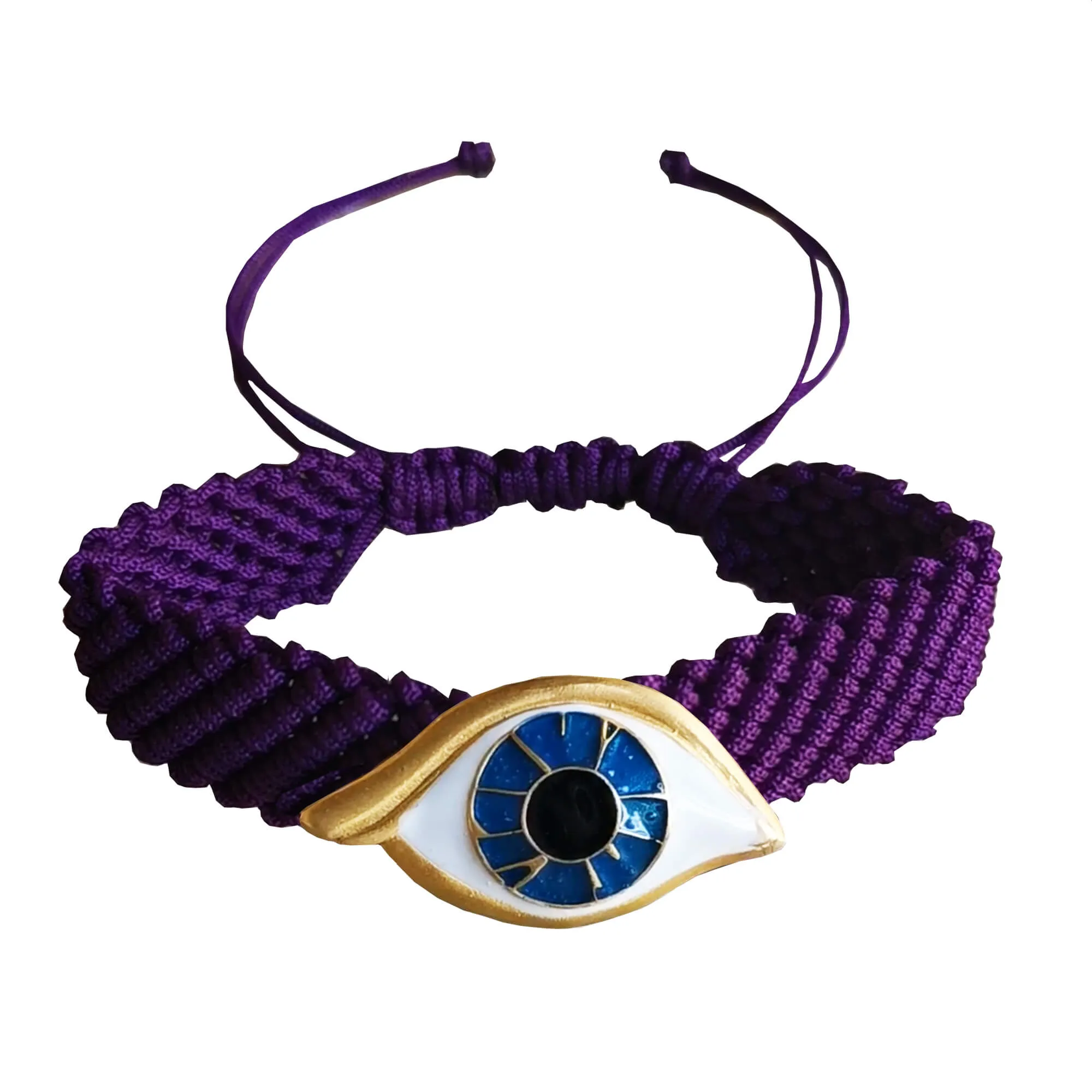 Purple Knitted Evil Eye Bracelet sold by Folklore Shop