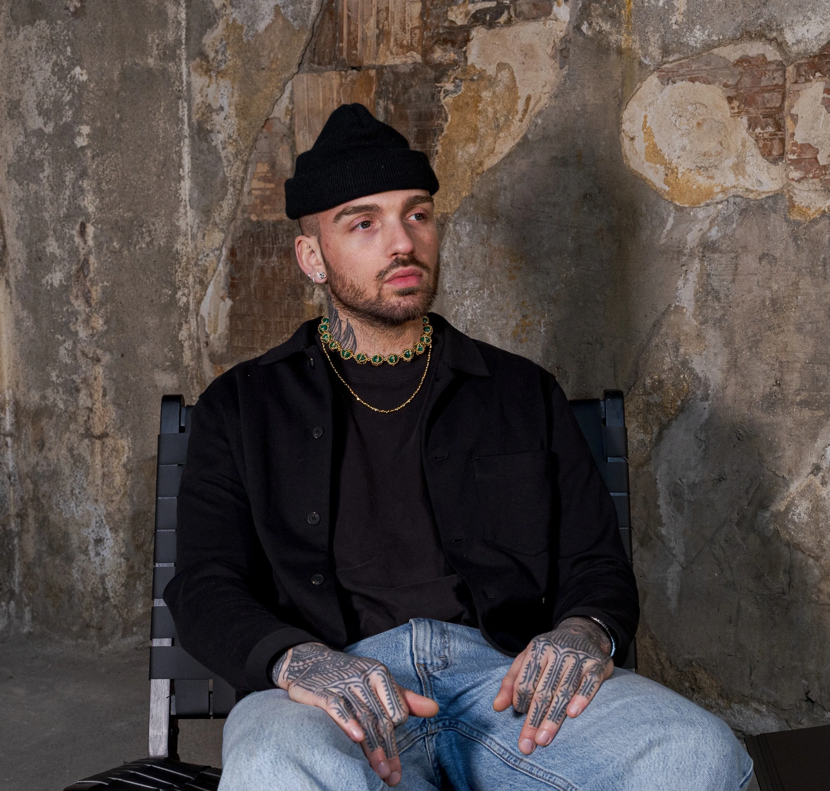 Caged Malachite 14k Gold Necklace sold by Folklore Shop product image thumbnail 5