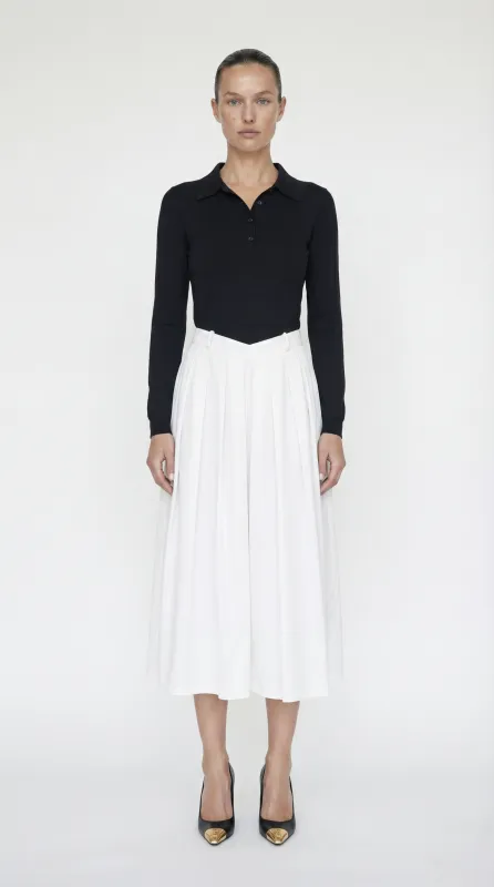 Sonia Polo Midi Dress With Pleated Skirt made by Folklore Shop