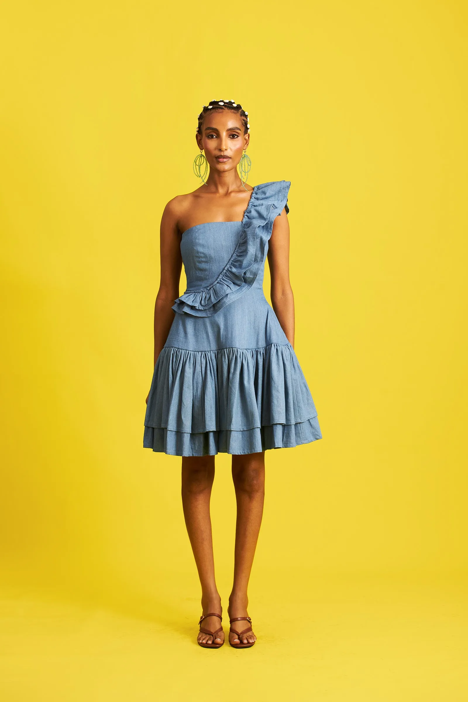 Hassana Denim Mini Dress sold by Folklore Shop product image thumbnail 4