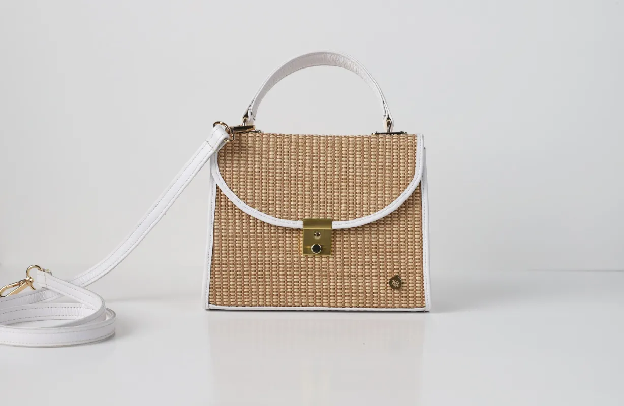 Weaving White Handle Bag made by Folklore Shop