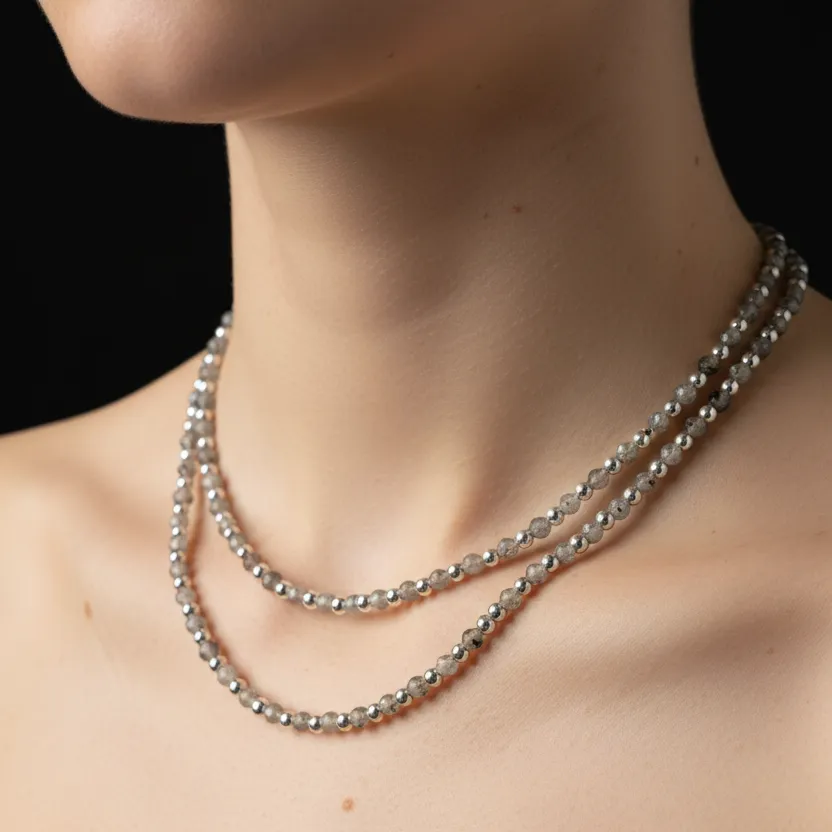 Labradorite & Hematite Wrap Necklace sold by Folklore Shop