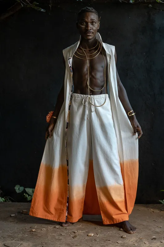 Fire Draped Sleeveless Ombré Vest Set made by Folklore Shop