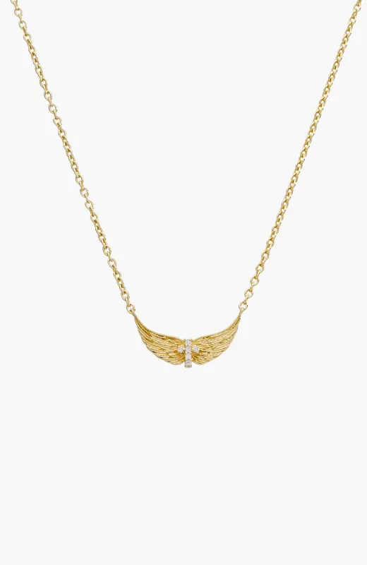Divine Wings Mini Cross Necklace made by Folklore Shop