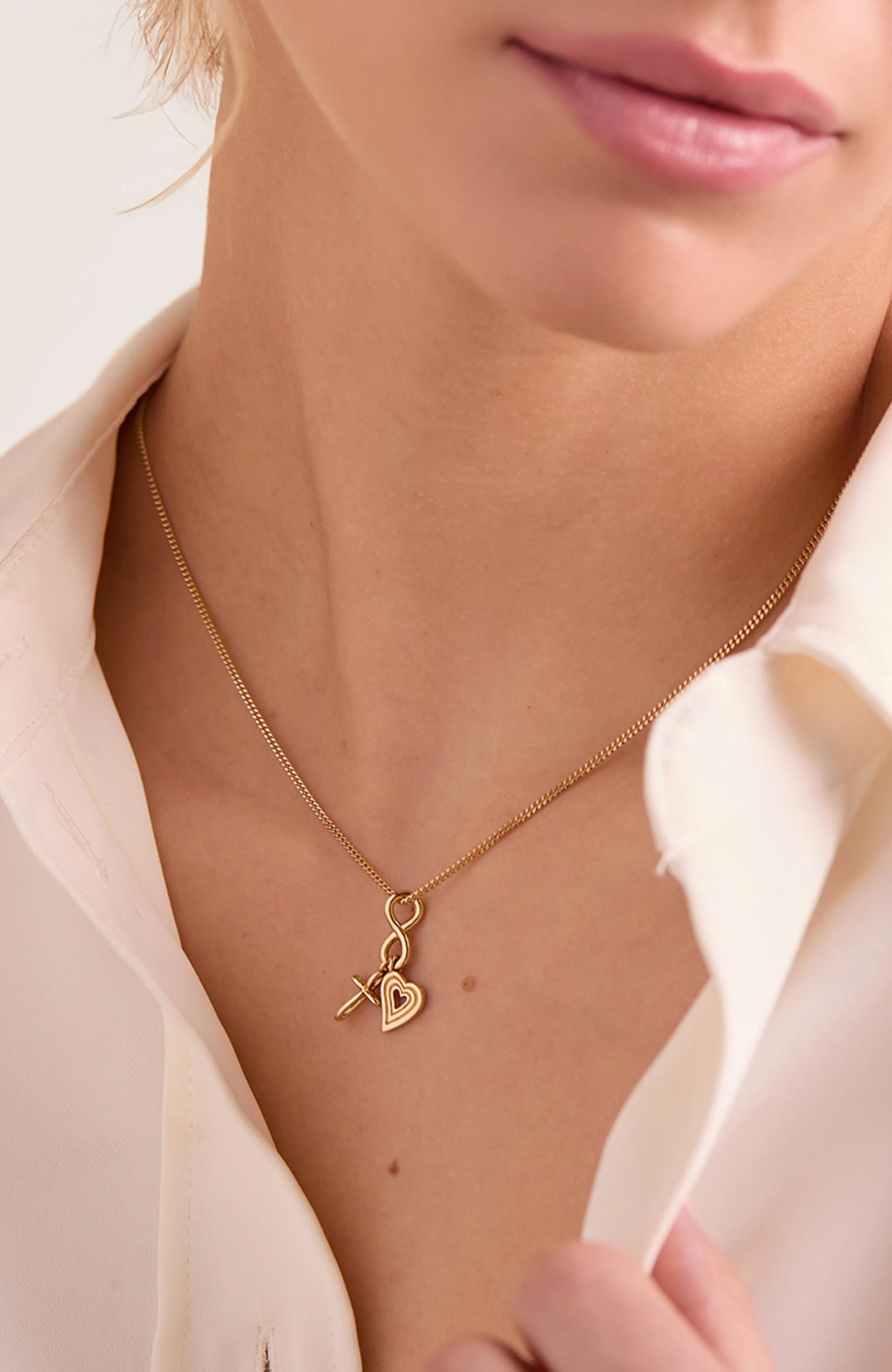 Faith, Hope, & Love Charm Pendant Necklace sold by Folklore Shop product image thumbnail 4