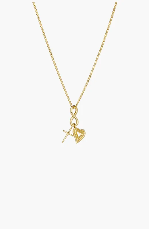 Faith, Hope, & Love Charm Pendant Necklace made by Folklore Shop