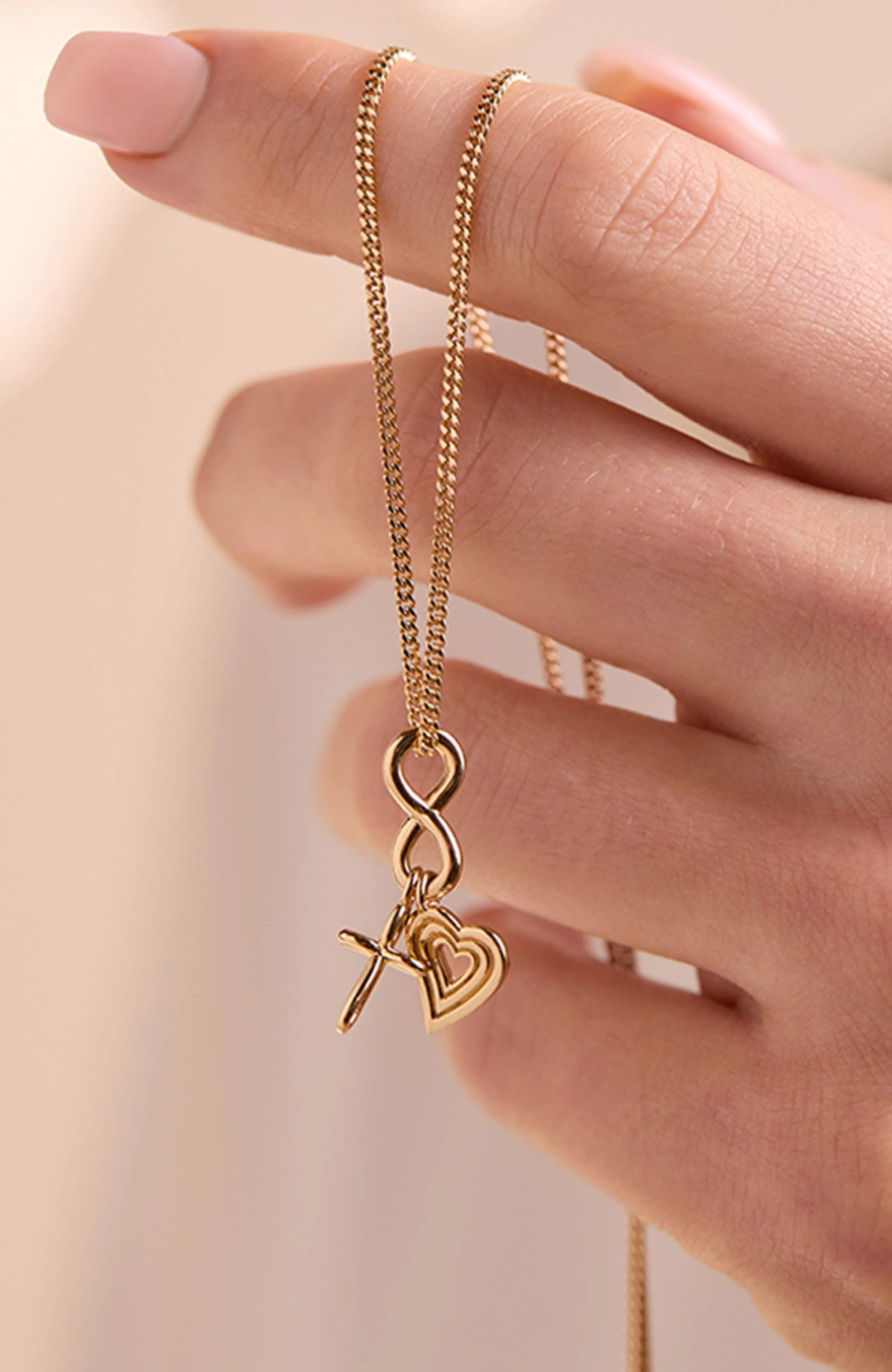 Faith, Hope, & Love Charm Pendant Necklace sold by Folklore Shop product image thumbnail 2