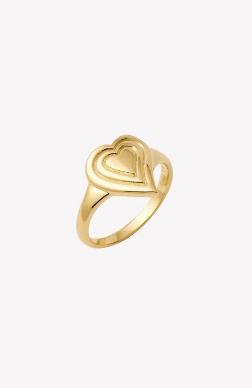 Emanate Love Signet Heart Ring made by Folklore Shop