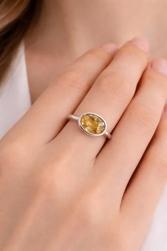 Yellow Citrine Ring made by Folklore Shop