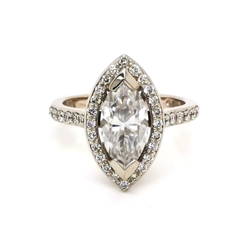 Marquise Halo Ring made by Folklore Shop