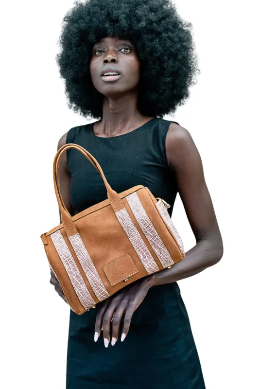 Savannah Croc Leather Bag made by Folklore Shop