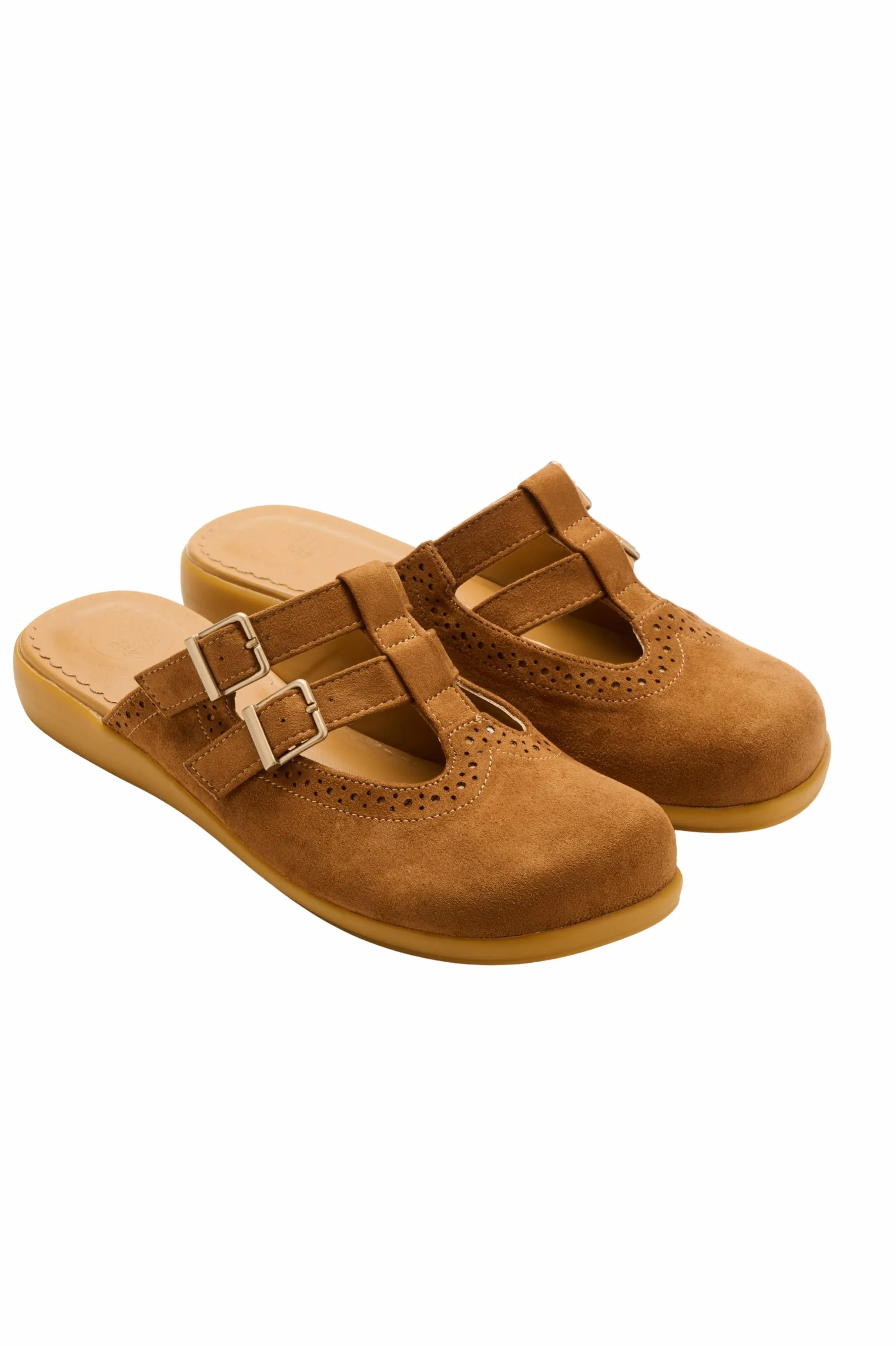 Camel Suede Women's Mary Jane Clogs sold by Folklore Shop