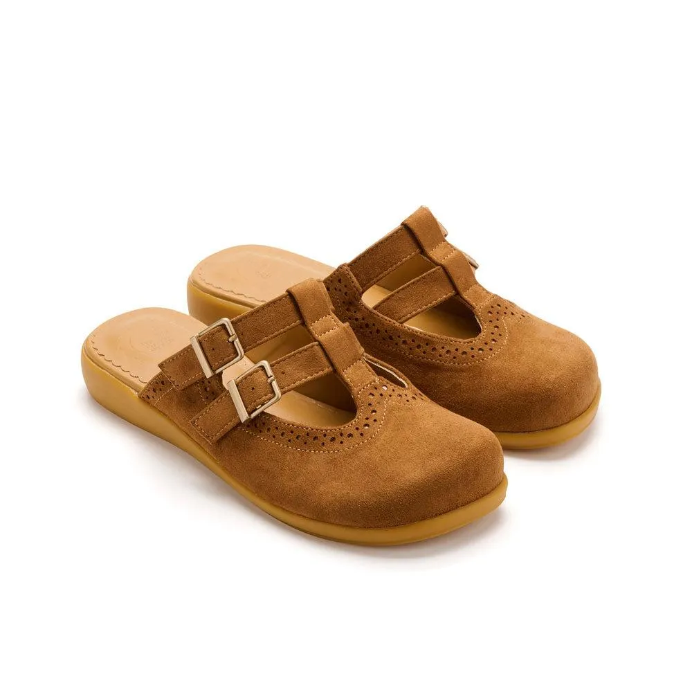 Camel Suede Women's Mary Jane Clogs sold by Folklore Shop product image thumbnail 5