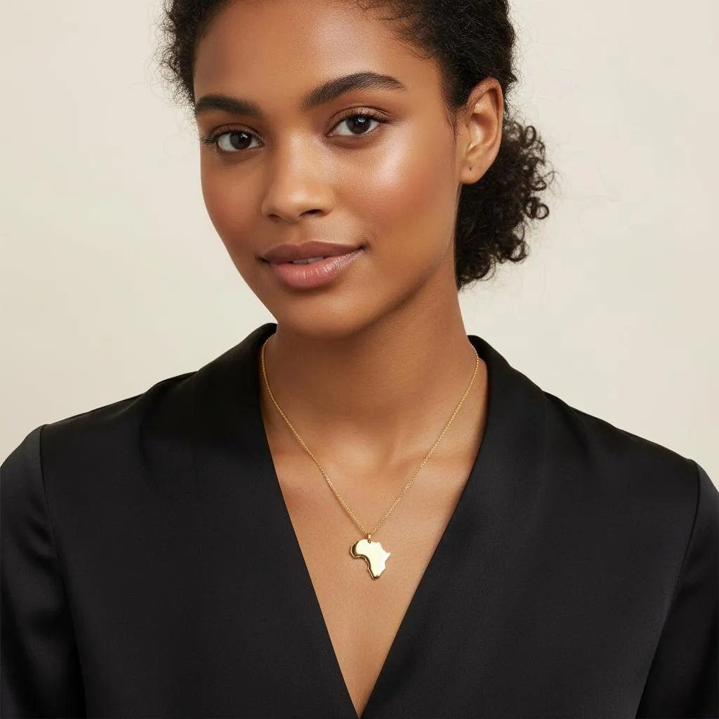 Gold Africa Pendant sold by Folklore Shop product image thumbnail 4
