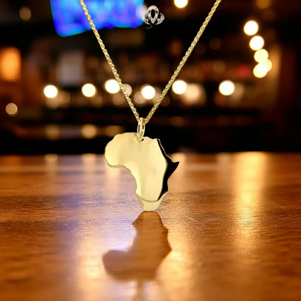 Gold Africa Pendant sold by Folklore Shop