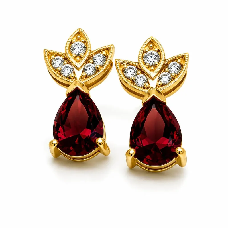 Classic Garnet Earrings made by Folklore Shop